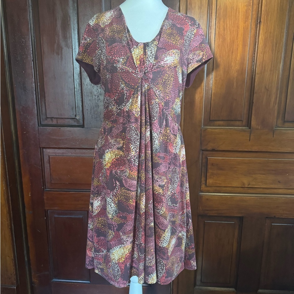 Garnet Hill Size 14 Garden Party Jersey Knit Paisley Print Dress